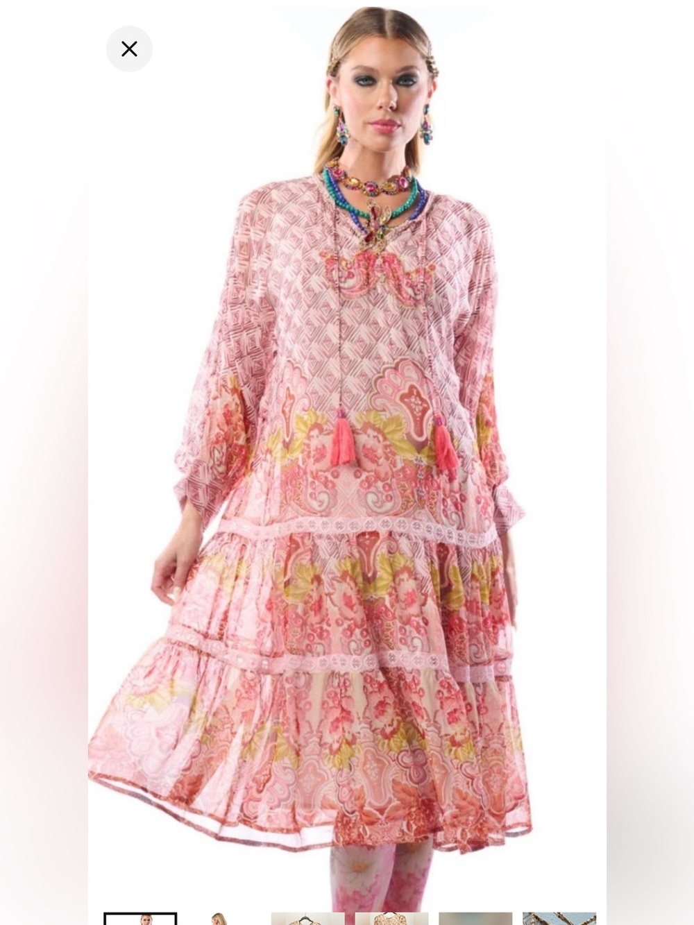 NWT Aratta Silent Journey Aeris Boho Tiered Dress